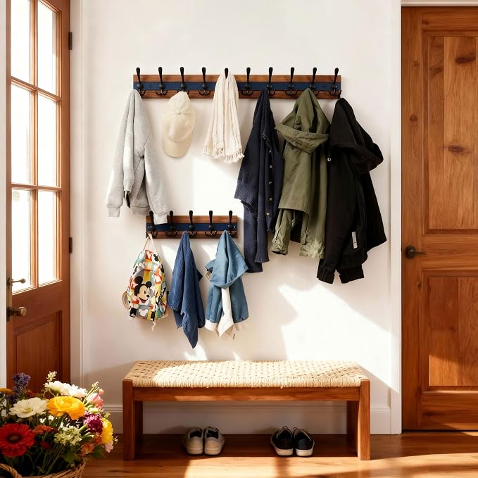 SKOLOO Rustic Wall Mounted Coat Rack - Image 5