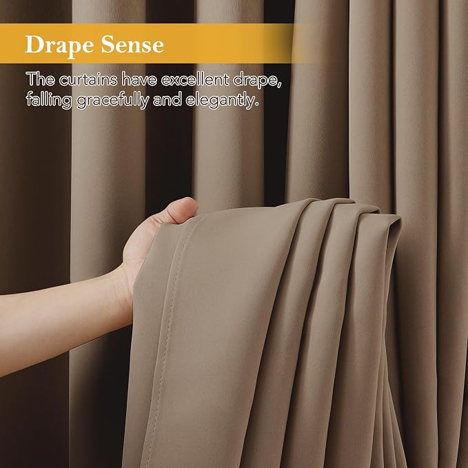 RYB HOME Blackout Thermal Insulated Curtains, Portable Curtain - Image 6