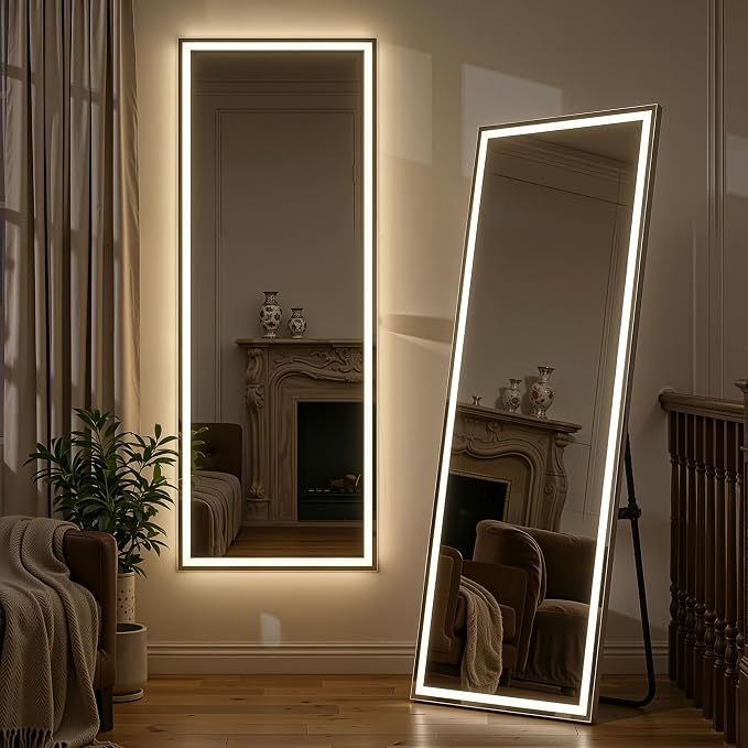 Full Length Mirror with Lights, Full Body Dressing Standing Mirrors with by SimpleDeluxe