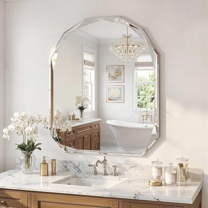 Suidia Bathroom Mirror, Frameless Bathroom Mirror - Image 8