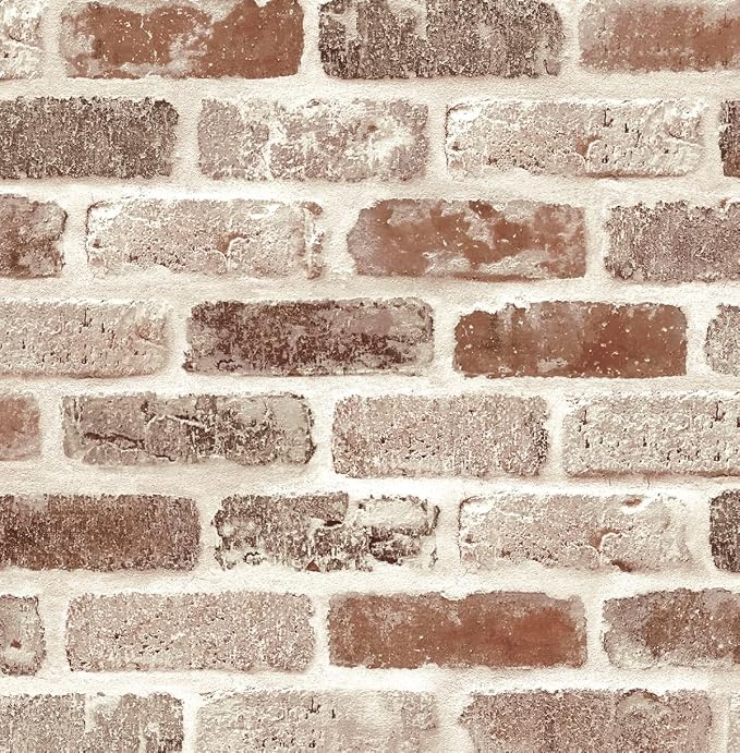 NextWall Washed Faux Brick Peel and Stick Wallpaper by NextWall
