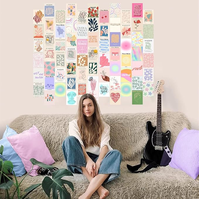 KBKBART 70pcs Danish Pastel Wall Collage Kit Aesthetic Pictures, Cute Danish - Image 3