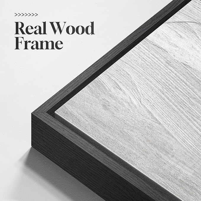 Framed Black and White Abstract Canvas Wall Art, Modern Art Prints Paintings - Image 6
