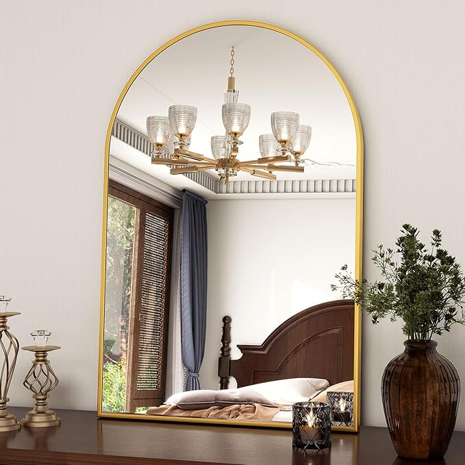 XRAMFY 20"x30" Gold Arched Bathroom Mirror - Image 7