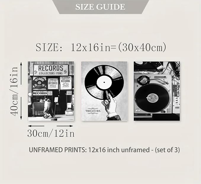 3Pcs Retro Music Poster Wall Art Fashion Black And White Photography Preppy - Image 8
