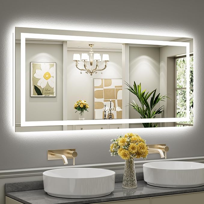 Briivue 60x28 Inch LED Bathroom Mirror by Briivuemodernmirrors