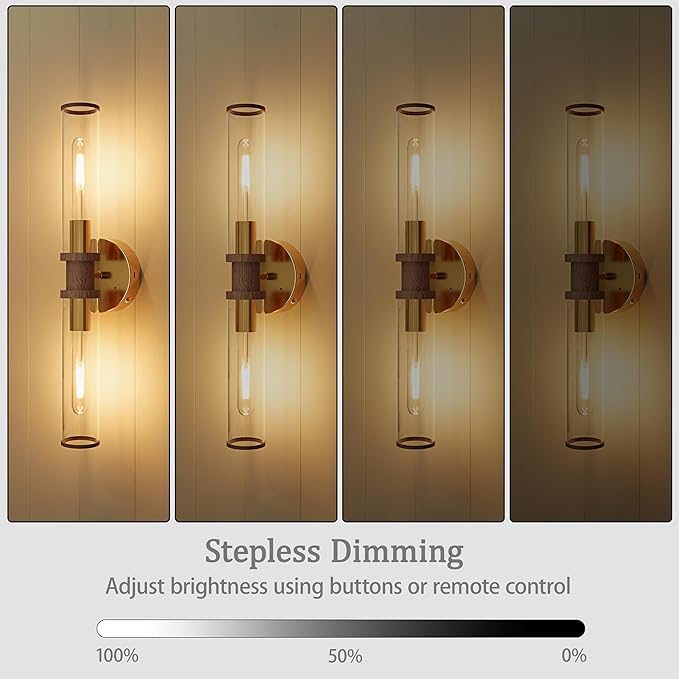 Battery Operated Wall Sconce Set of 2, Modern Cordless Wall Lights - Image 2