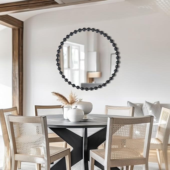 Madison Park Round Mirror, Metal Frame Circle Mirror 36 inch, Wall Art Decor - Image 10