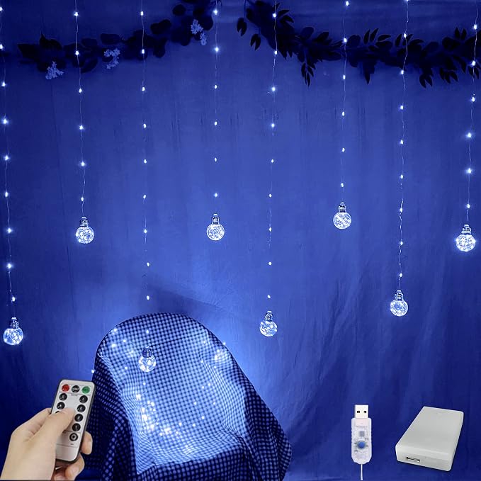 YOLIGHT Wishing Ball Curtain Lights 200 LED Window Curtain String Lights by Yolight