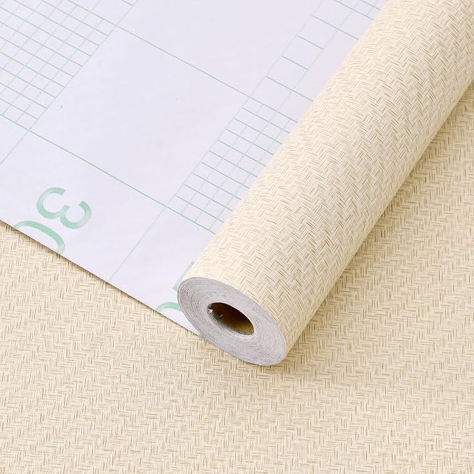 Haimin Fabric Wallpaper Textured Contact Paper Grasscloth Wallpaper Peel and - Image 9