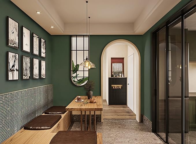 Dimoon 590''x23.6'' Green Peel and Stick Wallpaper Contact Paper Modern Self - Image 3