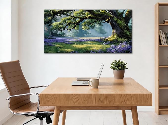 Ardemy Giant Tree Forest Canvas Wall Art 40"x20" Picture – Sunlit Landscape - Image 3