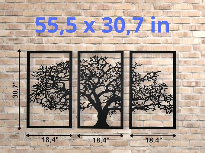 VAILLA Tree of Life Wall Art Decor Set of 3 Wall Hanging Sculpture Modern Wall - Image 6