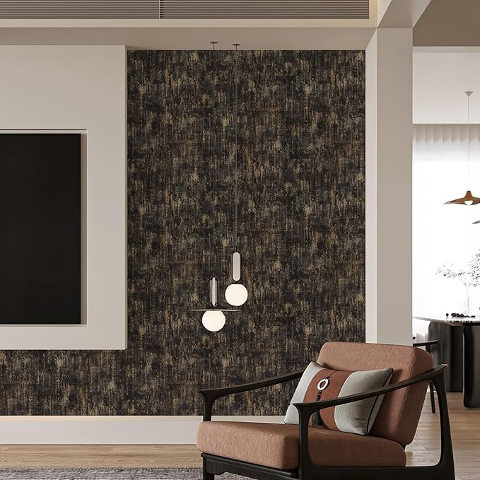 JiffDiff Vintage Metallic Peel and Stick Wallpaper Industrial Metallic Concrete - Image 4