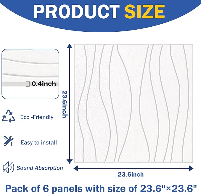 6 PCS Acoustic Panels, 23.6x23.6'' Self-Adhesive Soundproof Wall Panels - Image 7