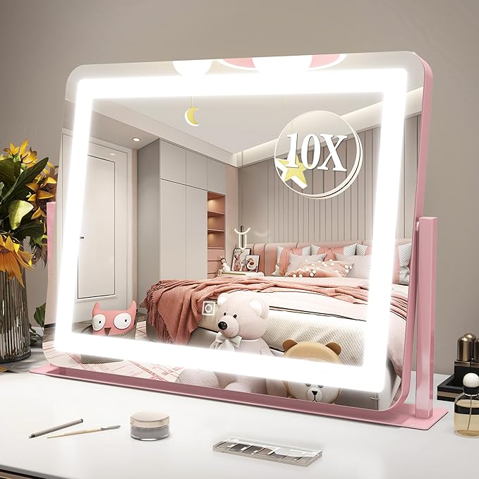ROLOVE 22x16 Inch Pink Vanity Mirror by ROLOVE