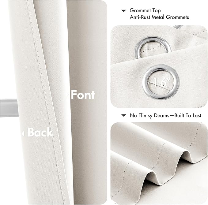 MIULEE Blackout Curtains for Bedroom Living Room 2 Panels, Thermal Insulated - Image 4