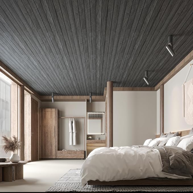 CHIHUT Charcoal Wood Panels for Wall 12"x79" Sound Absorbing Herringbone Wood - Image 4