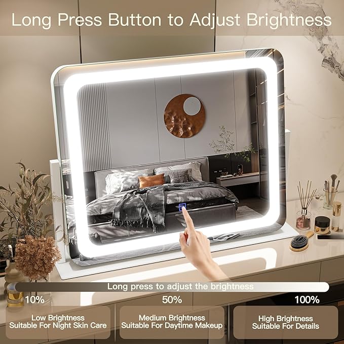 FENNIO Vanity Mirror with Lights 22''x17'' Makeup Mirror with Lights, Vanity - Image 3