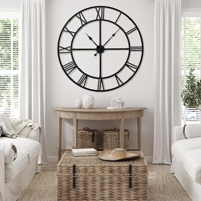 48 inch Large Wall Clock for Living Room Decor – Easy-Assembly Silent - Image 3