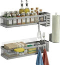 PUSDON 5-in-1 16.5" Extra Long Slim Wall Mount Wrapped Mesh Kitchen Organizer & by PUSDON