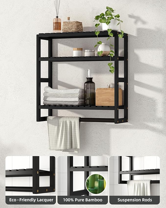 Galood Bathroom Shelves Towel Racks Over Toilet Storage - Image 4