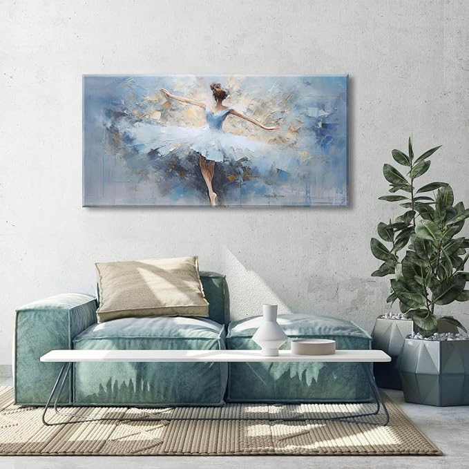 AIYISU Abstract Ballet Dancer Canvas Wall Art White Ballet Girl Dancer Wall - Image 4