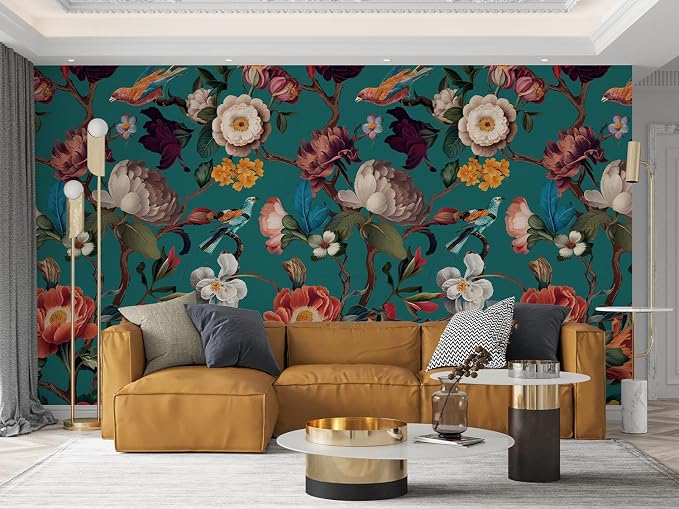 Zeeko Floral Peel and Stick Wallpaper Removable Mural Vintage Wallpaper - Image 5