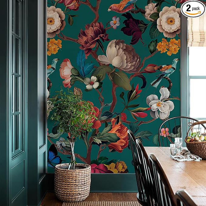 Zeeko Floral Peel and Stick Wallpaper Removable Mural Vintage Wallpaper by Zeeko