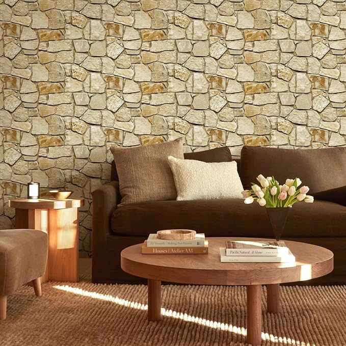 Commomy 12 pcs Faux Stone 3D Wall Panels Peel and Stick - Image 7