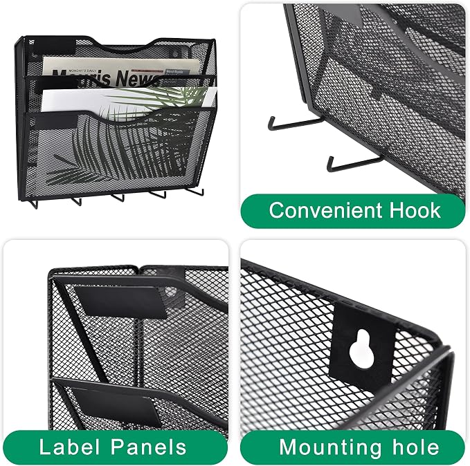 EASEPRES 3 Pocket Mesh Hanging File Organizer - Image 3