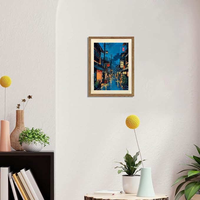 Framed Japanese Wall Art, Asian Tokyo Tea House Canvas Wall Decor Painting - Image 5