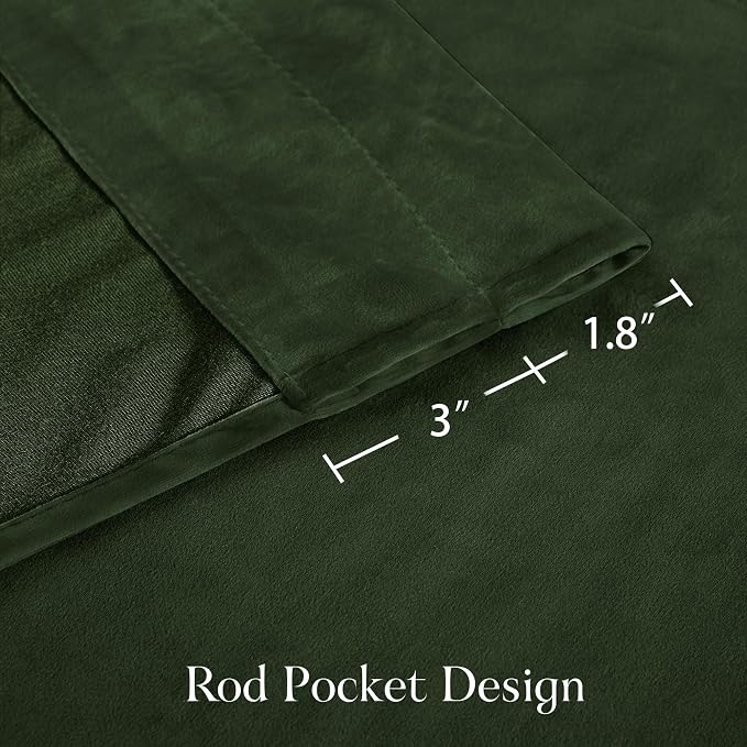 NICETOWN Green Velvet Curtains 108 inches - Image 9