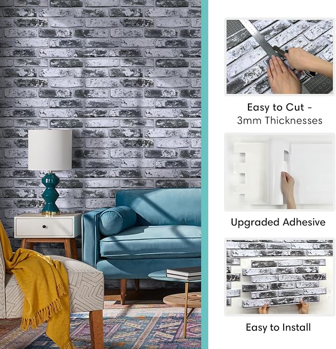 Commomy Faux Brick 3D Wall Panels - Image 5