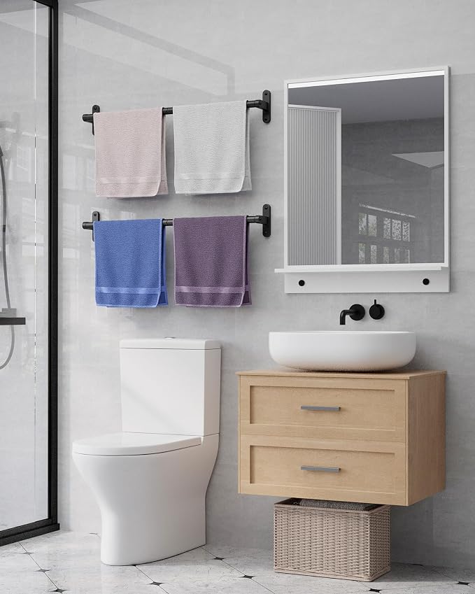 Powools Matte Black Towel Rack for Bathroom - Image 3