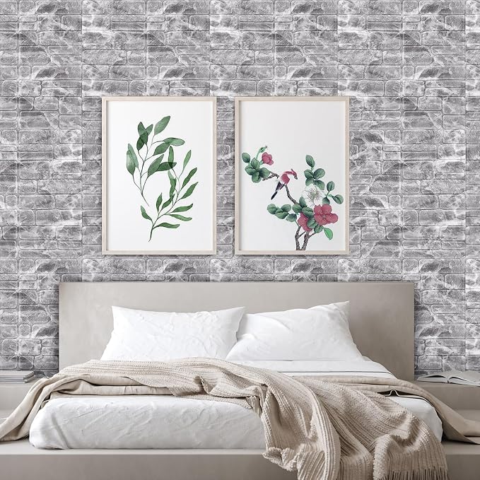 YU LI 3DH 3D Wall Panels Peel and Stick Faux Stone Wall Panel White 20-Pack - Image 4