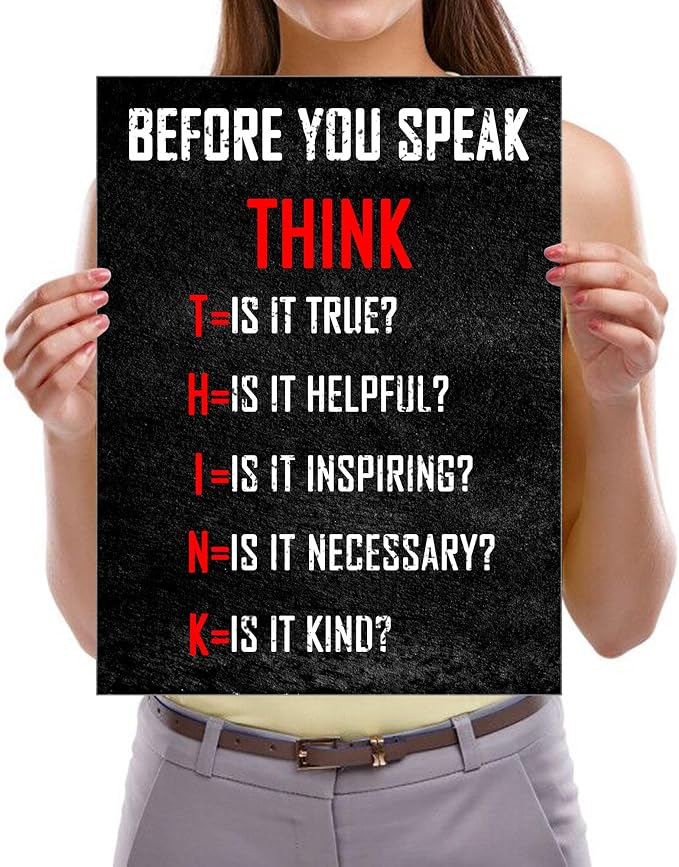 Pyradecor Motivational Think Before You Speak Classroom Positive Quotes - Image 6