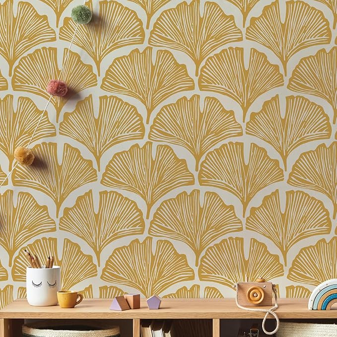 Tempaper x Novogratz Golden Mustard Feather Palm Removable Peel and Stick - Image 7