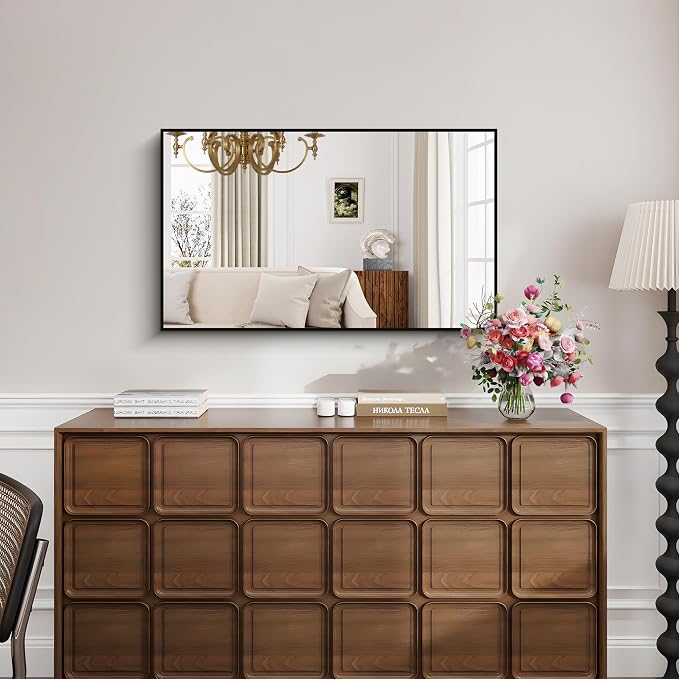KOCUUY Bathroom Mirror, 24x40 Inch Black Mirror - Image 2
