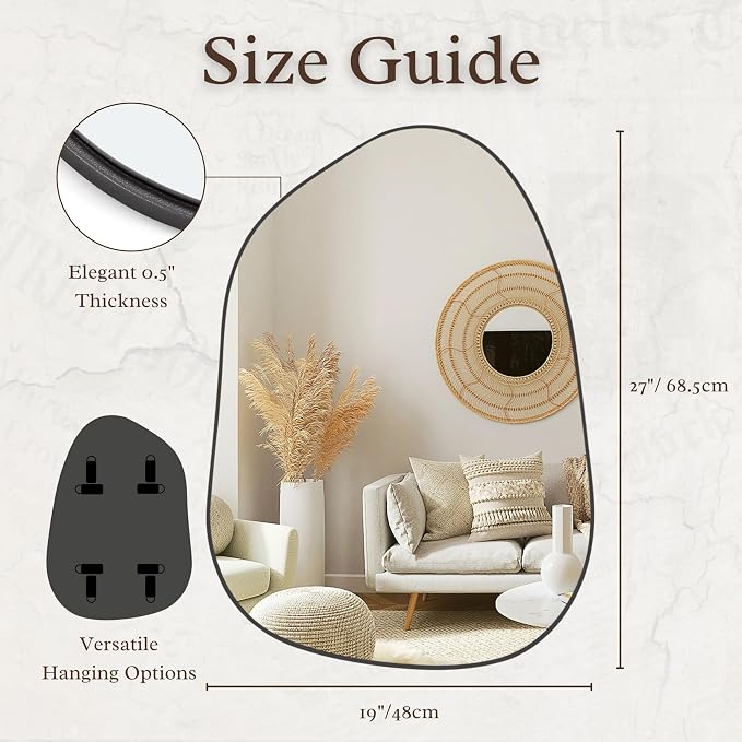 PERFNIQUE Irregular Wall Mirror Asymmetrical Mirror, Decorative Modern Wall - Image 4