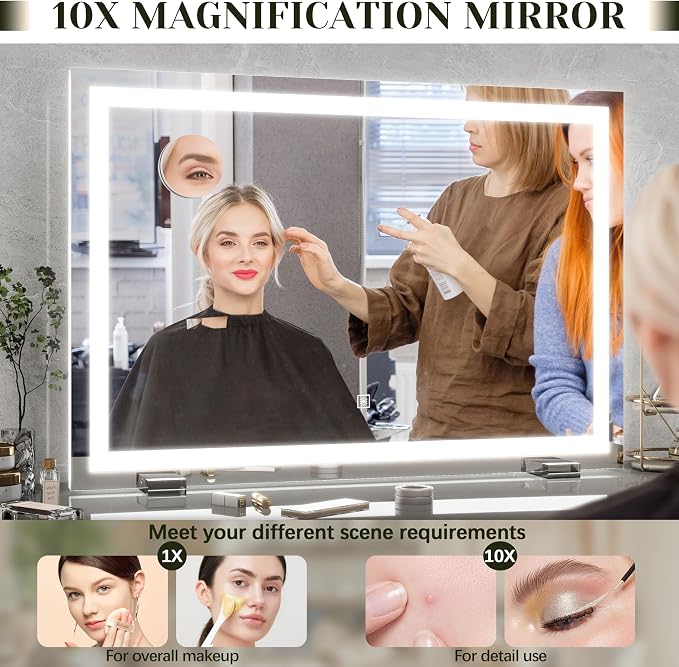 ROLOVE 32x 22 Inch Large Lighted Vanity Mirror - Image 7