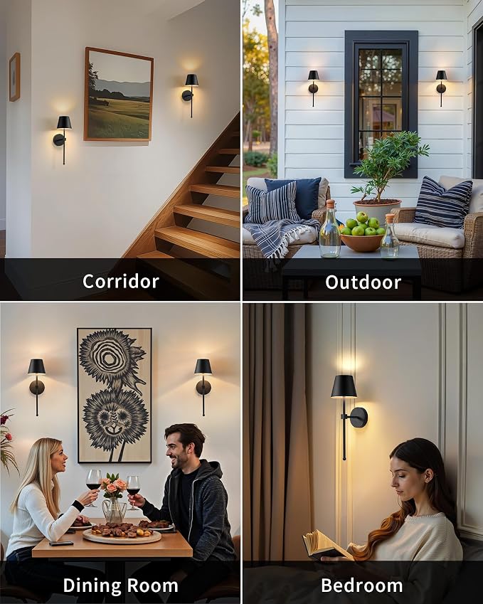 KDG Wireless Wall Sconces Set of 2, Small Cordless 5200mAh Rechargeable Battery - Image 6