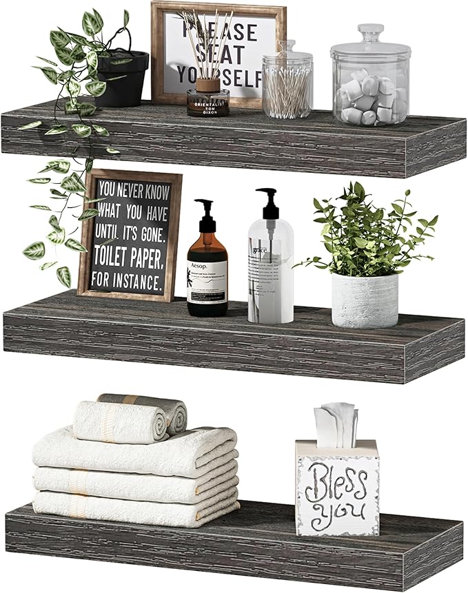 QEEIG Floating Shelves for Wall Bathroom Shelf Bedroom Kitchen Living Room by QEEIG