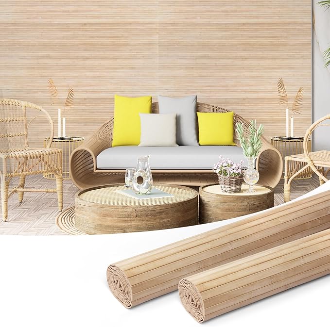 Art3d 48 x 96 Inch Natural Bamboo Wall Panel by Art3d