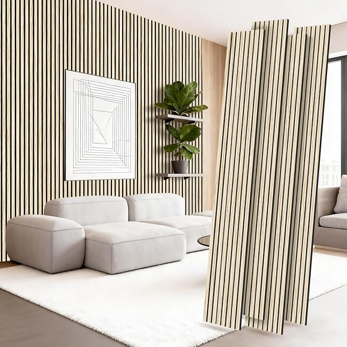 RITOLLO 4 Pack Wood Panels for Wall, 90.55"×12.6" Wood Slat Acoustic Panels for by Ritollo