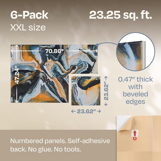 XL Acoustic Wall Panels 6-Pack Decorative Acoustic Panels High Density Sound - Image 3
