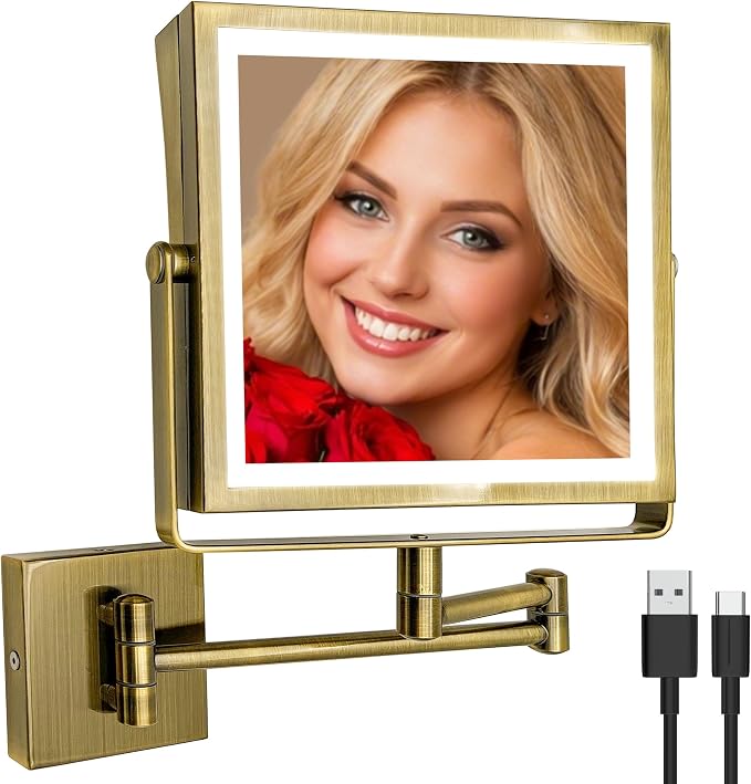 Ruacq Rechargeable Wall Mounted Makeup Mirror by Ruacq