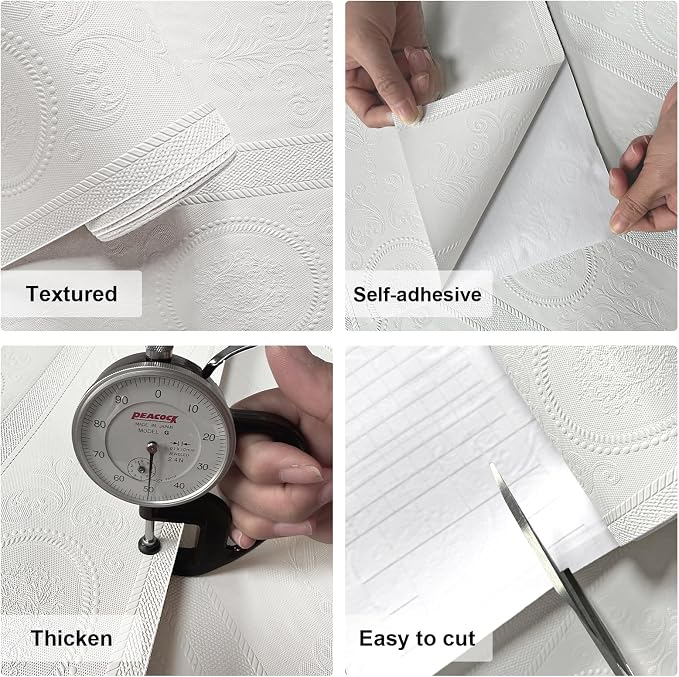 JiffDiff Wallpaper Peel and Stick Textured, 3D Embossed Wall Paper Stick on - Image 9