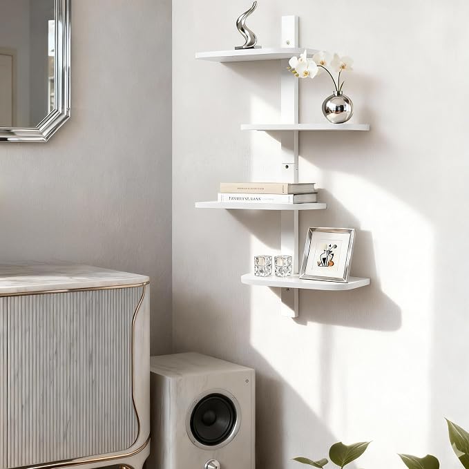 Afuly White Floating Shelves for Wall Display Shelf Unit Modern Decorative - Image 7