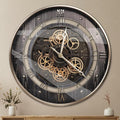 HOIBAI Wall Clock, 24 Inch Moving Gears Clock Large Wall Clock by HOIBAI